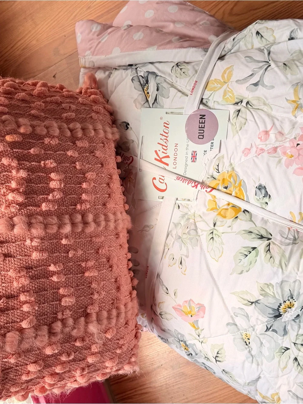 Cath Kidston White Floral Quilt with Yellow & Green Bloom Accents